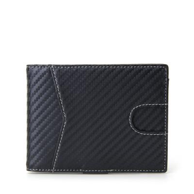 China RFID Guangzhou Wallet Customized Wallet PU Carbon Fiber Wallet With Money Clip for sale