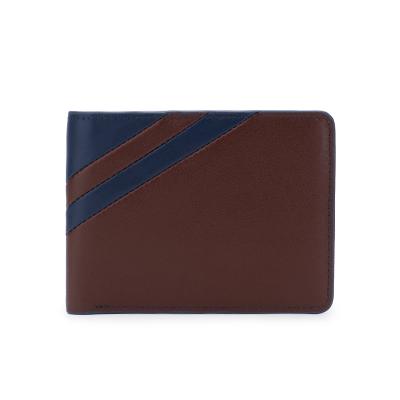 China Custom RFID Wallet Manufacturer BSCI Supplier Contrast Color Leather Wallet Men for sale