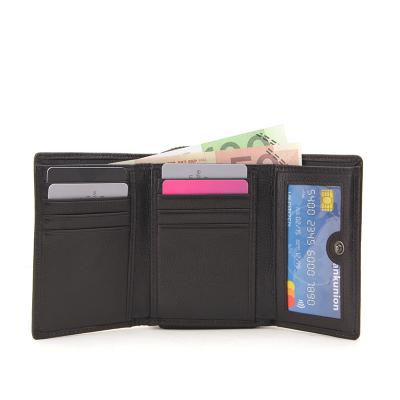 China New Design RFID Full Grain Leather Custom Logo Wallet Men Wallet Gift for sale