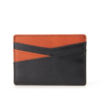 China Custom RFID OEM Service OEM Minimalist Wallet RFID Blocking Waxy Leather Wallet For Women for sale