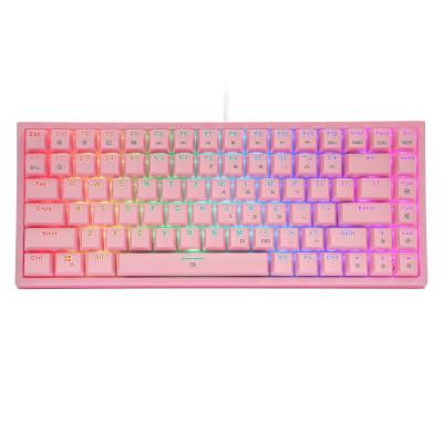 China Anti-ghosting CQ84 Wireless 84 Keys 60% Keys RGB Mechanical Keyboard RGB Backlit Red Switches Mechanical Gaming Keyboard for sale