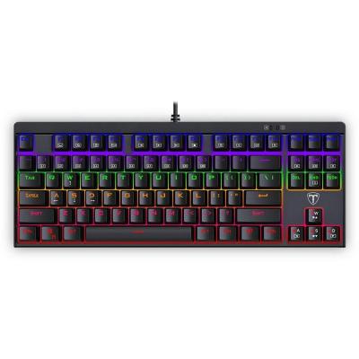 China Spill Resistant T-Dagger 87 Keys Compact Led Gaming Multicolor Backlit Wired Mechanical Keyboard for sale