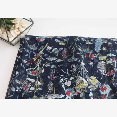 China Newest Design Anti-static 100% Polyester Flower Print Jacquard Dobby Chiffon Fabric for sale