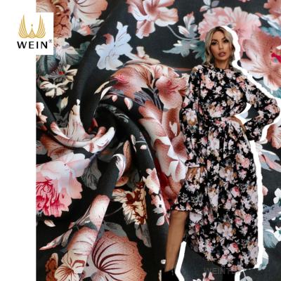 China Wrinkle resistant 30s viscose rayon woven fabric 100% tropical hawaiian print stocklot WI-R01-98277 from manufacturer for sale