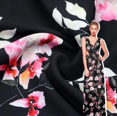 China WI-B06-SM055 Anti-Static Digital Printing On Breathable And Soft Crepe Faille Fabric Textile For Dress for sale