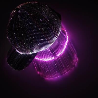 China Newest JOINT Led Light Fiber Optic Neon Hats Rave Party Baseball Cap Luminous Glow In The Dark for sale