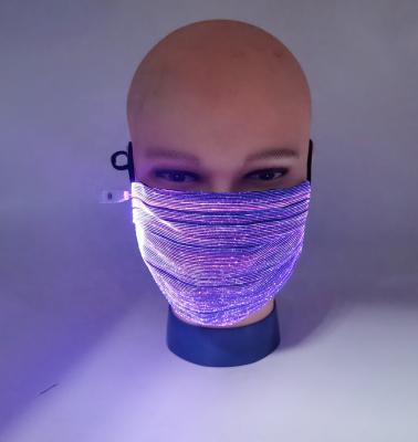 China Constant On/Fast Flashing/Colorful Spinning LED Light Up Mask USB Rechargeable Dust Mask Christmas Halloween Party Dance Praise Masquerade LED Light Up Mask for sale