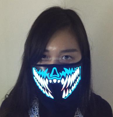 China Sound Activated Popular Cold Light EL Mask, Halloween LED Mask for sale