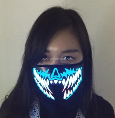 China Sound Activated China Wholesale EL Panel Mask , Glowing Monster Teeth Mask for sale