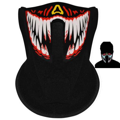 China Be different and unique new style EL led mask/sound activated EL panel mask with battery pack for night club for sale