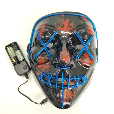 China 2019 Fashion Sound Activted EL Cool Wire Plastic Mask For Halloween Party Cosplay for sale