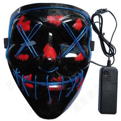 China Sound Activted Halloween Light Up EL Wire Mask LED Purge Mask For Costume Party for sale