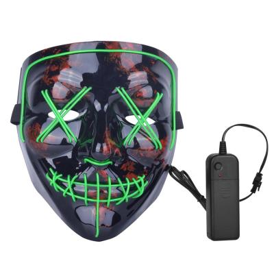 China Hot Activted Horror Theme Party Purge Healthy Neon Mask 2019 EL Wire Mask For Halloween Rave Cosplay Party for sale