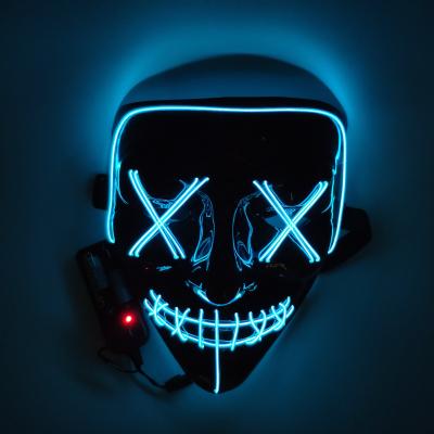 China Pop Activated El Halloween Promotional Mask Led Mask For Party Alder Wire Mask for sale