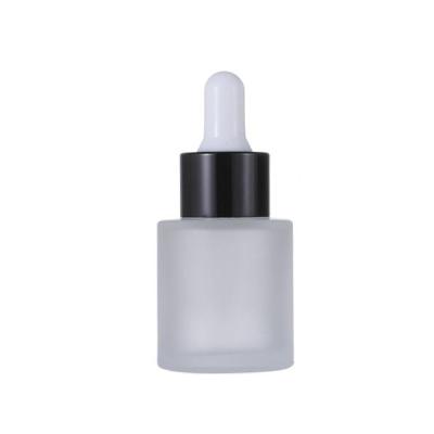 China 20ml 20g Amber Clear Frosted Cylinder Glass Cosmetic Serum Dropper Bottles For Essential Oil Packaging for sale