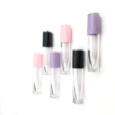 China Hot New Design Lip Gloss 6ml High Quality Clear Lip Gloss Tube Container With Black Lids for sale