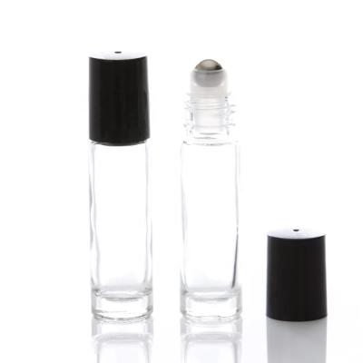 China Personal Care 10ml Clear Lip Tint Roller Bottle Perfume Container Lip Gloss Roll On Glass Bottle With Trackball for sale