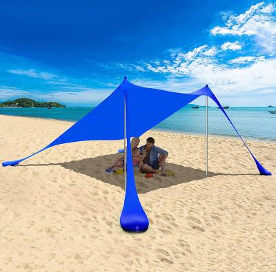 China UV-Resistant Pop Up Beach Tent Sun Shelter UPF50+ With Sand Shovel Lycra Beach Tent With Logo for sale