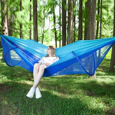 China 2022 New Durable Lightweight Parachute Hammock Camping Lightweight Nylon Hammock With Mosquito Net for sale