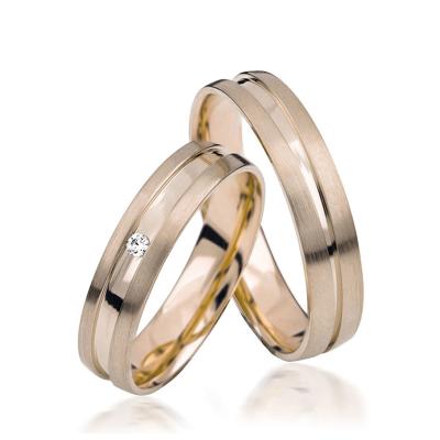 China Canada Fashion Jewelry CLASSIC Wholesale Rose Gold Plated Titanium Wedding Couple Ring Set for sale