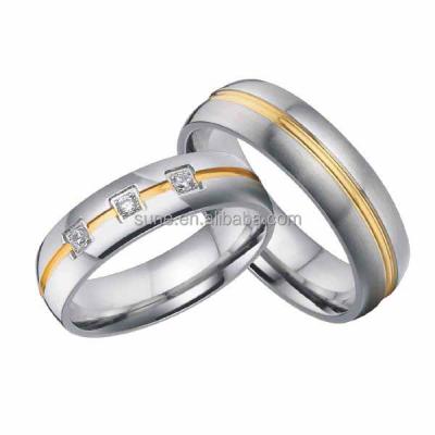 China Fashionable Sample Wedding Ring Designs Nepal Titanium Gold Plated Jewelry Couple Ring Set for sale