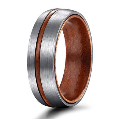 China Hot Selling Trendy New Fashion Trendy Wooden Wedding Band Titanium Rings for sale