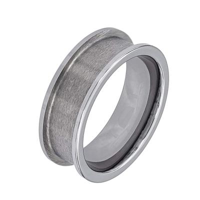 China TRENDY 8mm Polished Flat Edge Tungsten Carbide Ring Core For Inlay Channel Ring Blanks Handmade Jewelry for sale