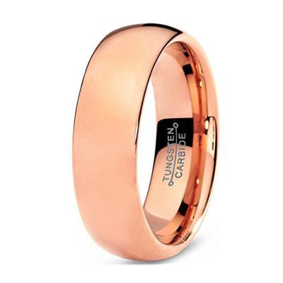 China Fashionable Mens Tungsten Ring 8MM Rose Gold Plated Rings Men's Tungsten Jewelry for sale