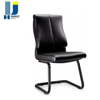 China Modern Office Furniture Reception Chairs Leather Upholstery Executive Side Chair With Sled Base AJ02CV for sale