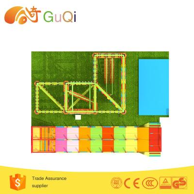 China plastic playground guqi adventure park equipment rope course for sale