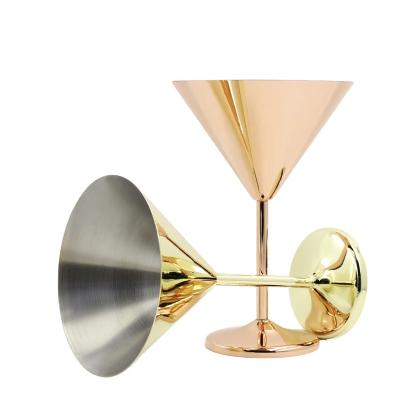 China Luxurious Minimalist 304 Stainless Steel Martini Glass 240ml Martini Cocktail Glass For Kitchen Bar Party Wedding for sale