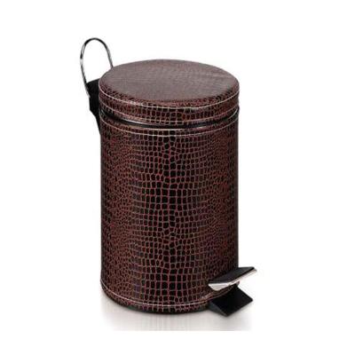 China Durable PU Leather Dust Bin for sale