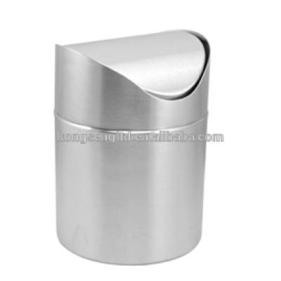 China Sustainable Mini Countertop Trash Can, Brushed Stainless Steel, Swing Top Bin 1.5L for sale