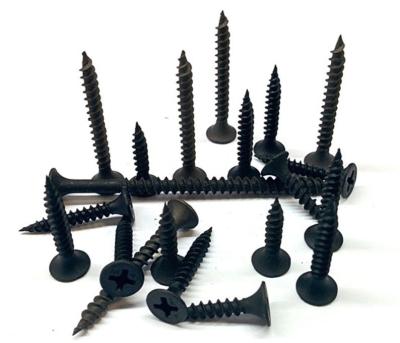 China Factory supply 3.5*25mm c1022a factory price Phillips flat bugle head black drywall screw for sale