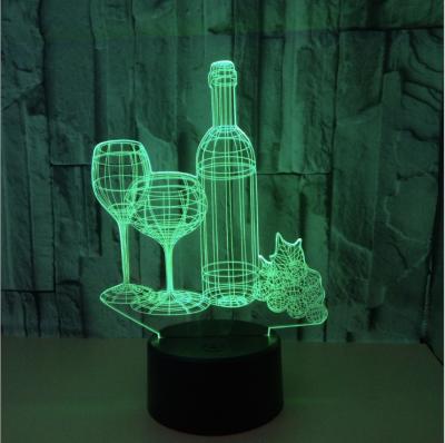 China Modern 3D Color Changing Bottle Shape Table Lamp Soft Touch Switch Acrylic Night Light for sale