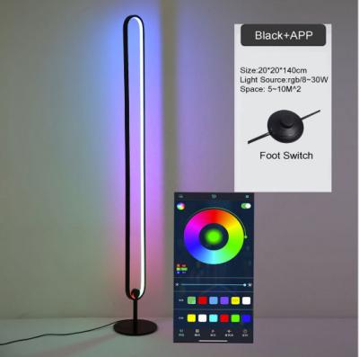 China Modern Simple Living Room Bedroom Dimming Atmosphere Fill Light LED Floor Lamp Single U-Corner RGB Floor Lamp for sale