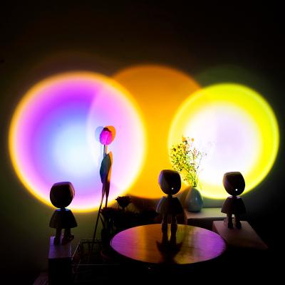 China New Rainbow Robot RGB 360 Degree Rotation Led Sunset Lamp Sunset Projector Lamp Led Sunset Light Lamp for sale