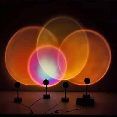 China Modern Hot Sale USB Sunset Lamp RGB Colorful Rainbow Sunset Projector Floor Lamp for sale