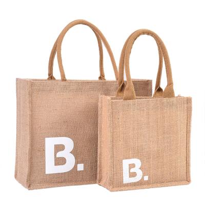 China Wholesale High Quality Waterproof Eco Handle Tote Hessian Shopping Reusable Jute Rope Bag For Sale for sale