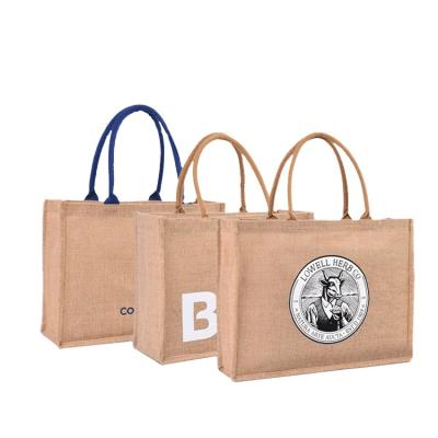 China Professional Manufacturer Low Cost Rope Handle Natural Tote Gunny Shopping Jute Bag For Sale for sale