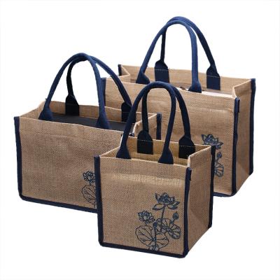 China Professional Rope Handle Top Quality Manufacturer Colorful Small Jute Bag For Gifts for sale