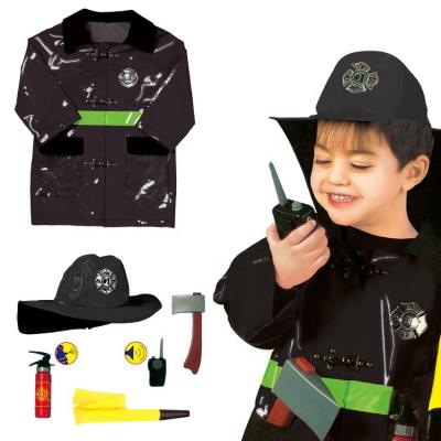 China Kids Fancy Dress Up Halloween Carnival Party Costume Little Fireman Firefighter Cosplay Kids Fireman Career Costume For Boys for sale