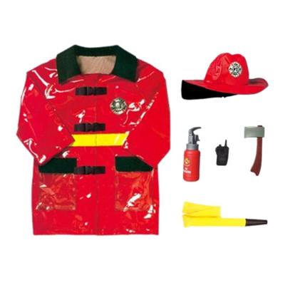 China Fancy Kids Dress Up Halloween Gift Kids Firefighter Dress Up Costume Sets Firefighter Cosplay Costume For Kids Carnival for sale