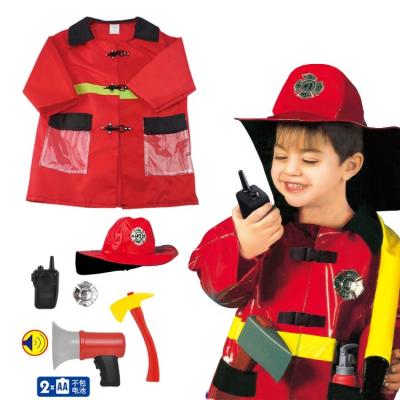 China Fancy kids dress up newest factory price role play firefighter costumes for kids firefighter costume kids dress up firefighter costume for sale