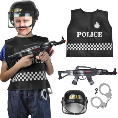 China Kid's Career Day Costume School Education Pretend Role Play Police Station Police Costume Cop Set For Halloween Cosplay Dress for sale