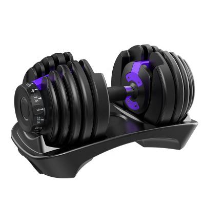 China Adjustable Dumbbell Support Customized Commercial Workout Equipment Adjustable Dumbbell Fitness 24kg Manufacturer for sale