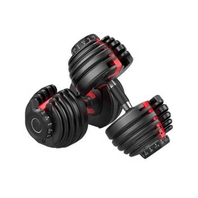 China Professional Wholesale Adjustable Weight Lifting 24 Kg Commercial Custom Porcelain Dumbbell Adjustable Dumbbells for sale