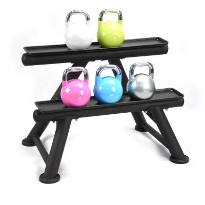 China Multifunctional Gym Rack Multiplication Gym Two Rows Dumbbell Kettlebell Storage Rack for sale