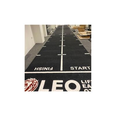 China Gym or home studio / commercial gyms / personal backyard best price customized black artificial grass garpet with number logo line for sale