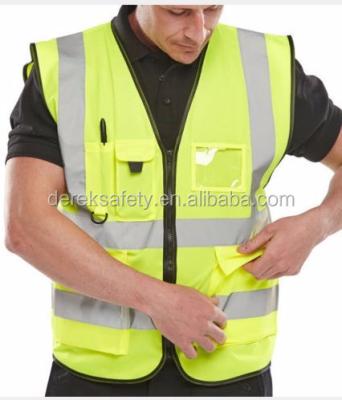 China Reflective With Pockets CE Approved Safety Safety Reflective Vest for sale